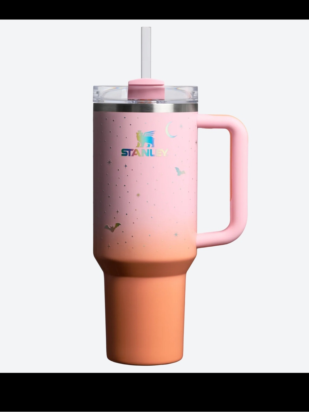 Stanley Pink and Peach Ombre Travel Tumbler with Handle